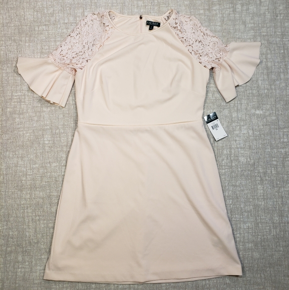 Ralph Lauren Belle Rose Peach Midi Dress Size 18 - Picture 1 of 10